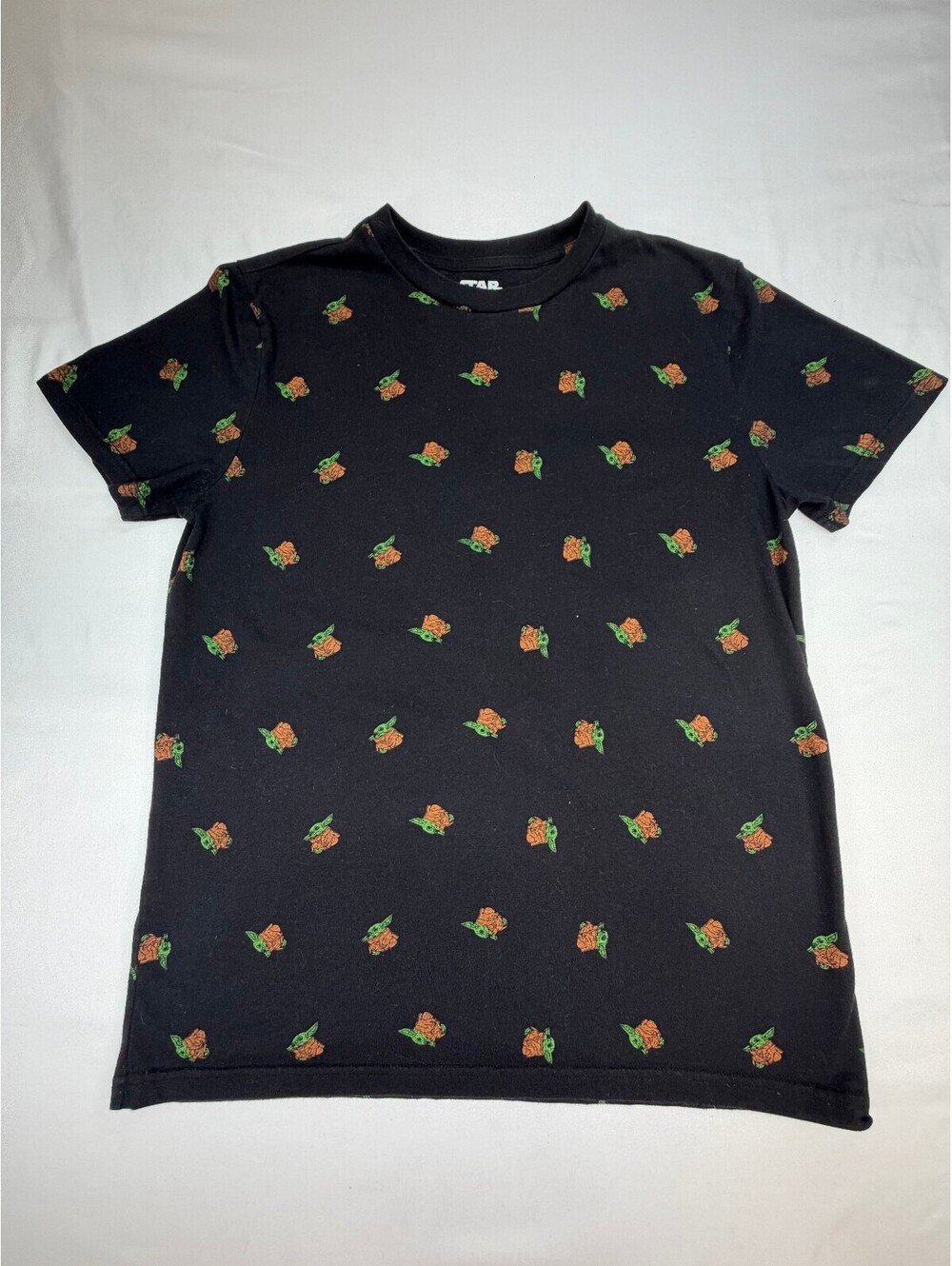 Stars Wars Men's Graphic T-Shirt All-Over Print Crew Neck Size Medium Black